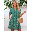 image:imageBerydress Womens Summer Dresses with Pockets 2026 Short Sleeve V Neck Casual Tiered Ruffle Babydoll Flowy Mini Sun DressGreen Floral