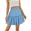 image:imageBerydress Womens Ruffle Mini Skirt 2025 Trendy Beach Vacation High Waisted Tiered A Line Casual Summer Boho Flowy SkirtsBlue Floral