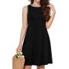 image:imageWEACZZY 2026 Summer Dresses for Women Casual Loose Fit Beach Vacation Sundress Sleeveless Crewneck Tank Dress with PocketsA01 Black
