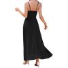 image:imageWEACZZY Cocktail Dresses for Women 2026 Spaghetti Strap Sundress Wedding Guest Maxi DressBlack