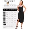 image:imageWEACZZY Cocktail Dresses for Women V Neck Spaghetti Straps Bodycon Dress Party Midi DressBlack