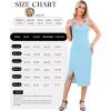 image:imageWEACZZY Cocktail Dresses for Women V Neck Spaghetti Straps Bodycon Dress Party Midi DressLight Blue