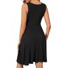 image:imageWEACZZY Summer Womens Dresses V Neck Wrap Sundress Sleeveless Flowy Tank Dress for Beach Holiday with Pockets01 Black