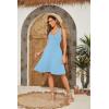 image:imageWEACZZY Summer Womens Dresses V Neck Wrap Sundress Sleeveless Flowy Tank Dress for Beach Holiday with Pockets01 Light Blue