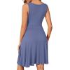 image:imageWEACZZY Summer Womens Dresses V Neck Wrap Sundress Sleeveless Flowy Tank Dress for Beach Holiday with Pockets01 Purple Gray