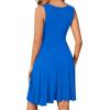 image:imageWEACZZY Summer Womens Dresses V Neck Wrap Sundress Sleeveless Flowy Tank Dress for Beach Holiday with Pockets01 Royal Blue