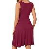image:imageWEACZZY Summer Womens Dresses V Neck Wrap Sundress Sleeveless Flowy Tank Dress for Beach Holiday with Pockets01 Wine Red