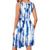 image:imageWEACZZY Summer Womens Dresses V Neck Wrap Sundress Sleeveless Flowy Tank Dress for Beach Holiday with PocketsBlue Tie Dye
