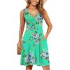 image:imageWEACZZY Summer Womens Dresses V Neck Wrap Sundress Sleeveless Flowy Tank Dress for Beach Holiday with PocketsMint Green