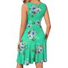 image:imageWEACZZY Summer Womens Dresses V Neck Wrap Sundress Sleeveless Flowy Tank Dress for Beach Holiday with PocketsMint Green