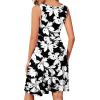 image:imageWEACZZY Summer Womens Dresses V Neck Wrap Sundress Sleeveless Flowy Tank Dress for Beach Holiday with PocketsSketch White Black