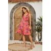 image:imageWEACZZY Summer Womens Dresses V Neck Wrap Sundress Sleeveless Flowy Tank Dress for Beach Holiday with PocketsSugar Pink