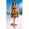 image:imageWEACZZY Women Summer Casual Swing T Shirt Dresses Beach Cover up Loose DressYh Abstract Flowers