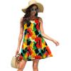 image:imageWEACZZY Women Summer Casual Swing T Shirt Dresses Beach Cover up Loose DressYh Abstract Flowers