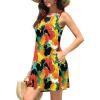 image:imageWEACZZY Women Summer Casual Swing T Shirt Dresses Beach Cover up Loose DressYh Abstract Flowers