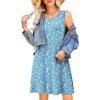 image:imageWEACZZY Women Summer Casual Swing T Shirt Dresses Beach Cover up Loose DressYh Blue Daisy