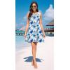 image:imageWEACZZY Women Summer Casual Swing T Shirt Dresses Beach Cover up Loose DressYh Blue Ink Flower