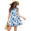 image:imageWEACZZY Women Summer Casual Swing T Shirt Dresses Beach Cover up Loose DressYh Blue Ink Flower