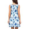 image:imageWEACZZY Women Summer Casual Swing T Shirt Dresses Beach Cover up Loose DressYh Blue Ink Flower