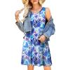 image:imageWEACZZY Women Summer Casual Swing T Shirt Dresses Beach Cover up Loose DressYh Blue Rainforest