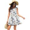 image:imageWEACZZY Women Summer Casual Swing T Shirt Dresses Beach Cover up Loose DressYh Gray Leaved Peony