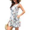 image:imageWEACZZY Women Summer Casual Swing T Shirt Dresses Beach Cover up Loose DressYh Gray Leaved Peony