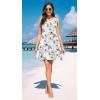 image:imageWEACZZY Women Summer Casual Swing T Shirt Dresses Beach Cover up Loose DressYh Gray Leaved Peony
