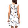 image:imageWEACZZY Women Summer Casual Swing T Shirt Dresses Beach Cover up Loose DressYh Gray Leaved Peony