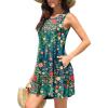 image:imageWEACZZY Women Summer Casual Swing T Shirt Dresses Beach Cover up Loose DressYh Green Garden