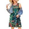 image:imageWEACZZY Women Summer Casual Swing T Shirt Dresses Beach Cover up Loose DressYh Green Garden