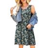 image:imageWEACZZY Women Summer Casual Swing T Shirt Dresses Beach Cover up Loose DressYh Green Gladiolus