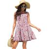 image:imageWEACZZY Women Summer Casual Swing T Shirt Dresses Beach Cover up Loose DressYh Magenta Floral