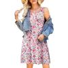 image:imageWEACZZY Women Summer Casual Swing T Shirt Dresses Beach Cover up Loose DressYh Magenta Floral