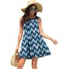 image:imageWEACZZY Women Summer Casual Swing T Shirt Dresses Beach Cover up Loose DressYh White Waves