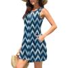 image:imageWEACZZY Women Summer Casual Swing T Shirt Dresses Beach Cover up Loose DressYh White Waves