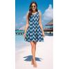 image:imageWEACZZY Women Summer Casual Swing T Shirt Dresses Beach Cover up Loose DressYh White Waves