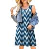 image:imageWEACZZY Women Summer Casual Swing T Shirt Dresses Beach Cover up Loose DressYh White Waves