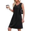 image:imageWEACZZY Women Summer V Neck Sleeveless Dress Casual Loose Vacation Sundress Elegant with Split Beach Dresses 202601 Black