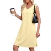 image:imageWEACZZY Women Summer V Neck Sleeveless Dress Casual Loose Vacation Sundress Elegant with Split Beach Dresses 2026Beige
