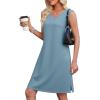 image:imageWEACZZY Women Summer V Neck Sleeveless Dress Casual Loose Vacation Sundress Elegant with Split Beach Dresses 2026Denim Blue