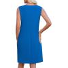 image:imageWEACZZY Women Summer V Neck Sleeveless Dress Casual Loose Vacation Sundress Elegant with Split Beach Dresses 2026Royal Blue