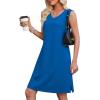 image:imageWEACZZY Women Summer V Neck Sleeveless Dress Casual Loose Vacation Sundress Elegant with Split Beach Dresses 2026Royal Blue