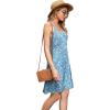 image:imageWEACZZY Womens 2026 Summer Dresses V Neck Spaghetti Strap Sundress Casual Beach Flowy Mini Dress with PocketsBlue Daisy