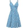 image:imageWEACZZY Womens 2026 Summer Dresses V Neck Spaghetti Strap Sundress Casual Beach Flowy Mini Dress with PocketsBlue Daisy