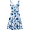 image:imageWEACZZY Womens 2026 Summer Dresses V Neck Spaghetti Strap Sundress Casual Beach Flowy Mini Dress with PocketsBlue Ink Flower
