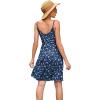 image:imageWEACZZY Womens 2026 Summer Dresses V Neck Spaghetti Strap Sundress Casual Beach Flowy Mini Dress with PocketsBlue Plum