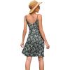 image:imageWEACZZY Womens 2026 Summer Dresses V Neck Spaghetti Strap Sundress Casual Beach Flowy Mini Dress with PocketsGreen Gladiolus