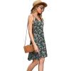 image:imageWEACZZY Womens 2026 Summer Dresses V Neck Spaghetti Strap Sundress Casual Beach Flowy Mini Dress with PocketsGreen Gladiolus