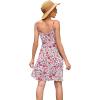 image:imageWEACZZY Womens 2026 Summer Dresses V Neck Spaghetti Strap Sundress Casual Beach Flowy Mini Dress with PocketsMagenta Floral