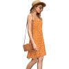 image:imageWEACZZY Womens 2026 Summer Dresses V Neck Spaghetti Strap Sundress Casual Beach Flowy Mini Dress with PocketsOrange Daisy